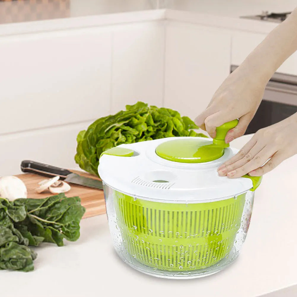 Salad Spinner Salad Dryer  Vegetable Washing Dryer Fruit Washer for Drying Salad Greens Drainer Strainer Manual Lettuce Spinner