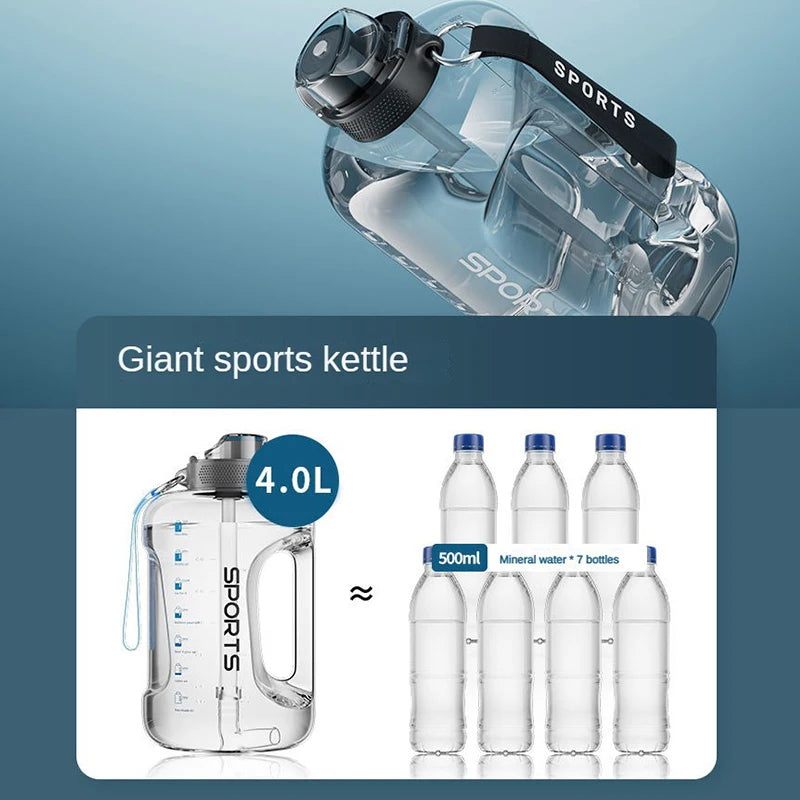 1.7L/2.5L/3.8L Fitness Cup Bpa Free Gym Drinking Bottle Large Capacity Portable PC Sports Water Bottle With Straw Water Kettle