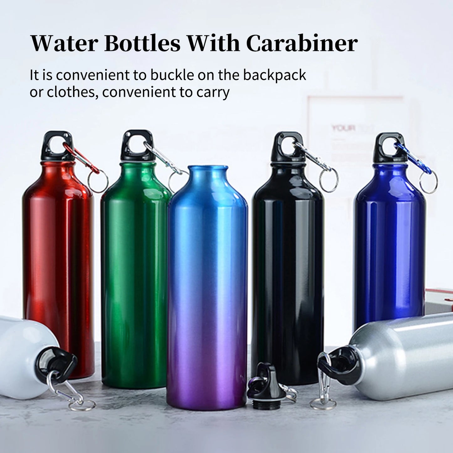 750mL Aluminum Outdoor Bike Sports Water Bottle Drinking Kettle Drinking Cup Leakproof Water Jug for Travel Running Camping