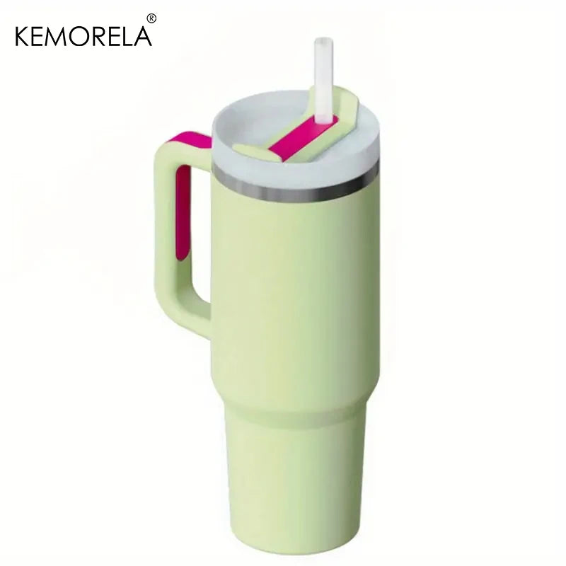 KEMORELA Tumbler With Handle Lid Straw Stainless Steel Water Bottle 887/1182ML Vacuum Thermos Cup Travel Car Coffee Mug - Gabriel