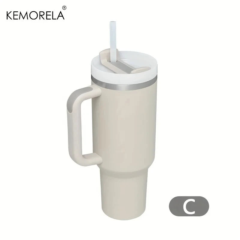 1200ML 304 Stainless Steel Insulated Water Bottle Thermal Coffee Car Cup Cold Hot Mugs Vacuum Flask With Handle Straw For Sport - Gabriel