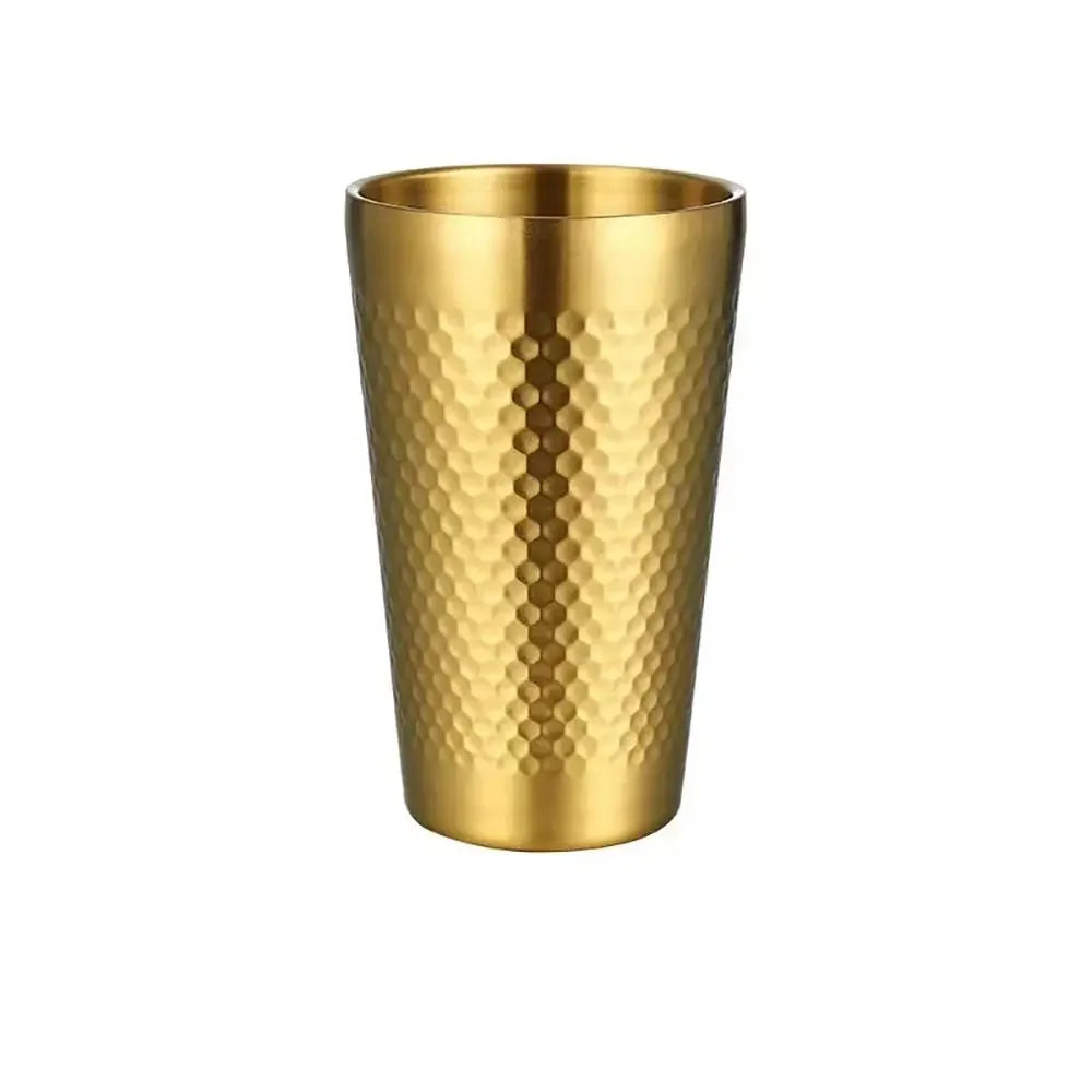 Hammered Texture Double-Wall Beer Cups Stainless Steel Anti-scalding Cold Water Drinks Cup Keep Cold Anti-fall Milk Mugs - Gabriel