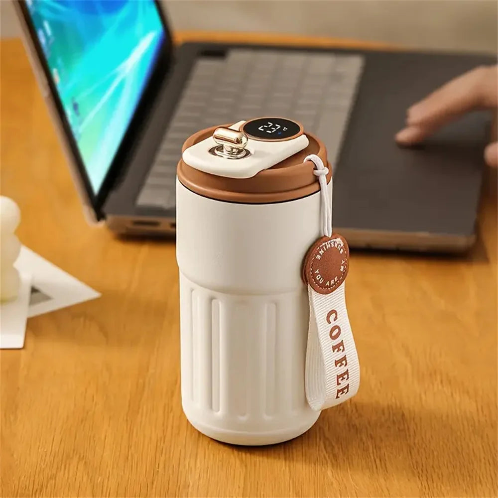 13.9oz Premium Insulated Travel Mug Temperature Display Vacuum Stainless Steel Coffee Cup Drinkware for Winter Christmas Gift