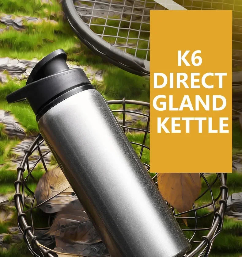 Portable Large Capacity Stainless Steel Portable Water Bottle Wide Mouth Vacuum Flask Thermos Fashionable Sports Travel