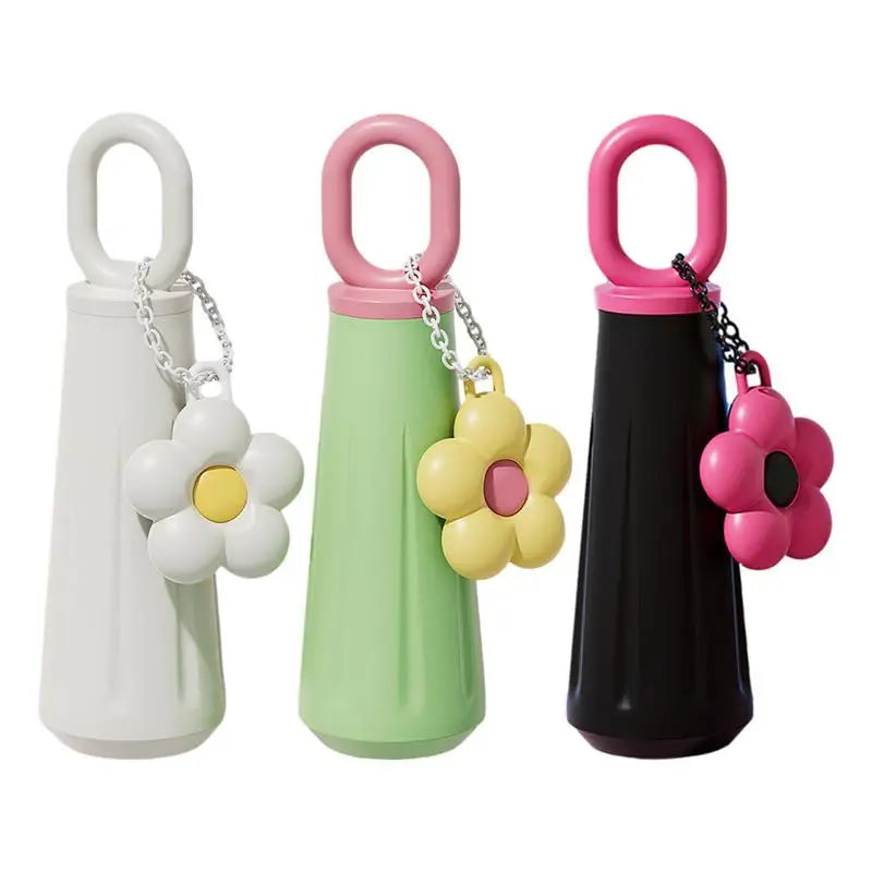 Stainless Steel Vacuum Insulated Bottle Leak Proof Travel Thermal Mug With Handle Portable 450ml Drinking Bottle Colored