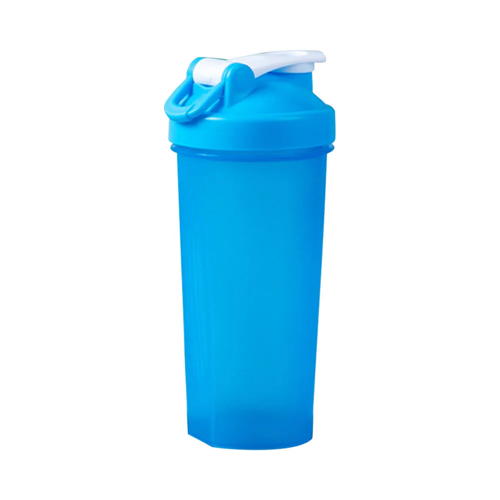 Tragbare Proteinpulver-Shaker-Flasche, 600 ml, auslaufsichere Wasserflasche für Fitnessstudio, Fitnesstraining, Sport-Mixbecher mit Skala