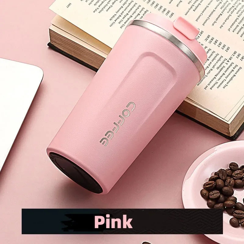 380/510ml Stainless Steel Coffee Cup Travel Thermal Mug Leak-Proof Thermos Bottle Tea Coffee Mug Office Business Style Thermos