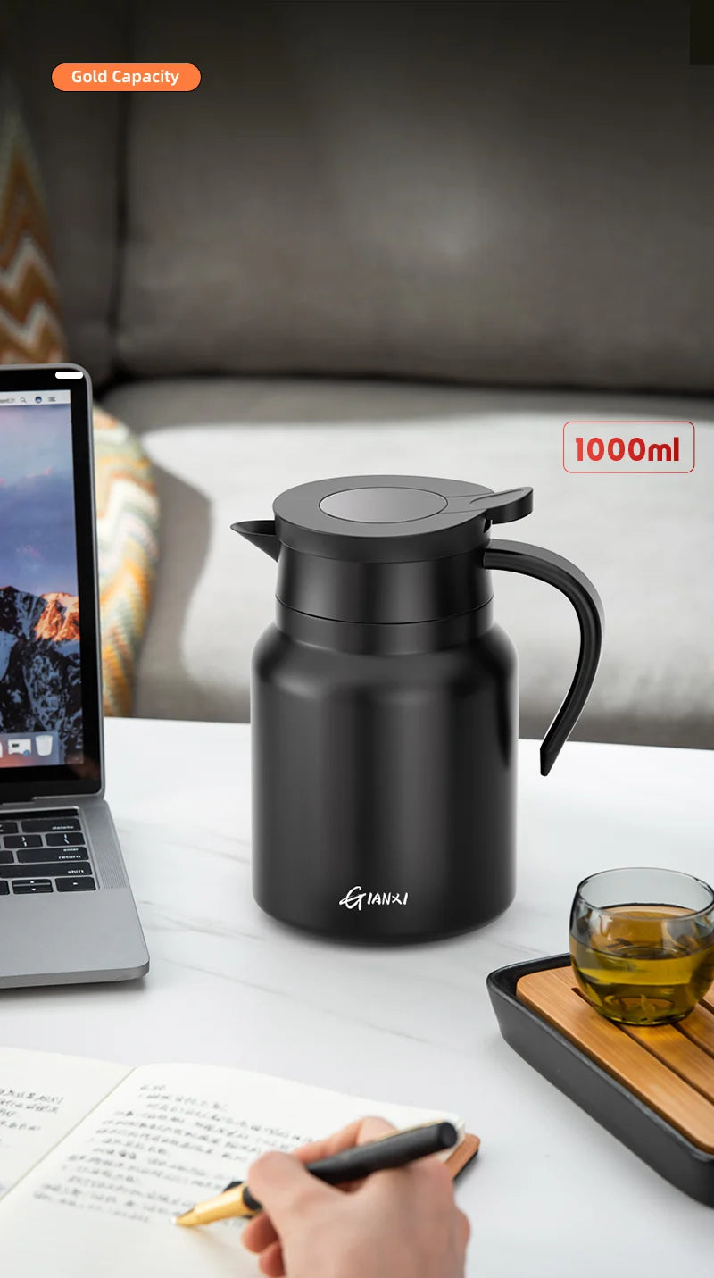 GIANXI 1000ML Keramik-Teekanne mit Innenfutter für Tee, Haushaltsfilterkaffeekanne mit Griff, Kaltwasserkessel, Kaffee- und Teegeschirr