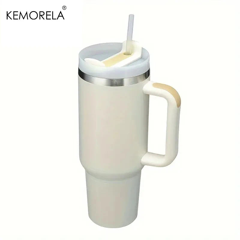 KEMORELA 30&40 oz Tumbler With Handle Lid Straw 887/1182ML Stainless Steel Water Bottle Vacuum Thermos Cup Travel Car Coffee Mug - Gabriel