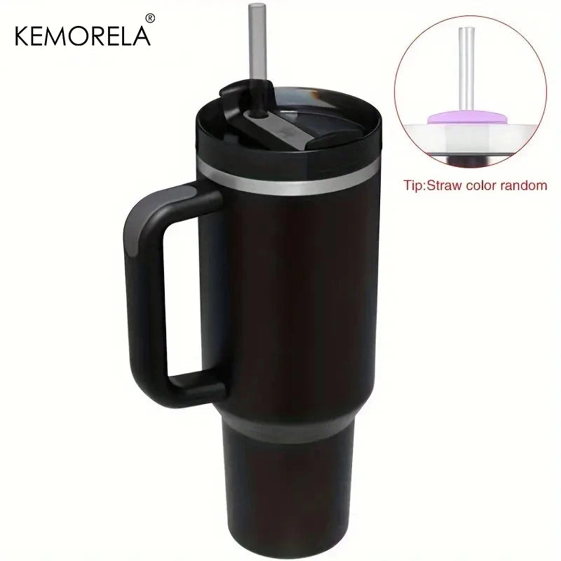 KEMORELA Tumbler With Handle Lid Straw Stainless Steel Water Bottle 887/1182ML Vacuum Thermos Cup Travel Car Coffee Mug - Gabriel