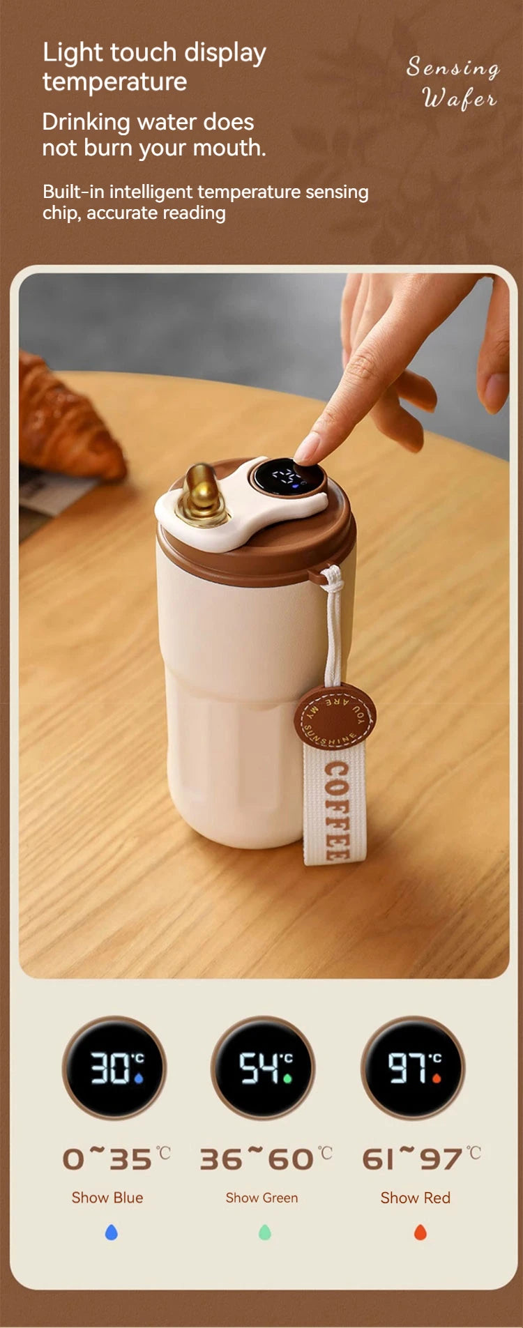 450ML Stainless Steel Thermo Water Bottle LED Temperature Display Coffee Cup Keep Cold and Heat Thermal Mug Travel Vacuum Flask