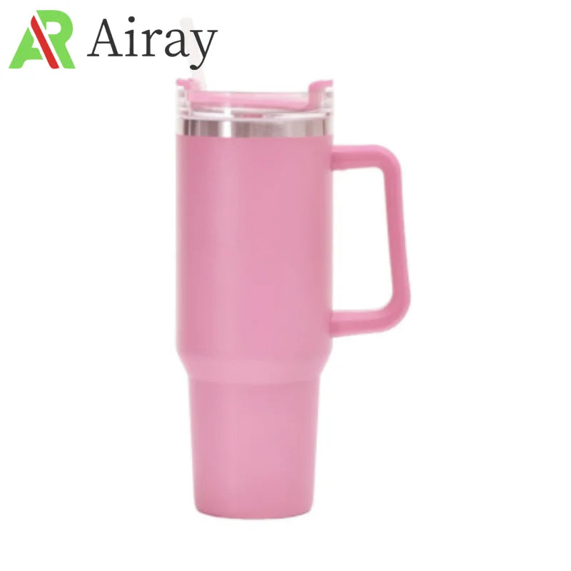 40oz Tumbler Vakuumisolierte Thermoskanne Benutzerdefinierte Reisebecher Edelstahl Wasserflasche Kaffeebecher mit Griff Outdoor Drinkware