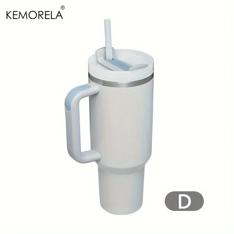 1200ML 304 Stainless Steel Insulated Water Bottle Thermal Coffee Car Cup Cold Hot Mugs Vacuum Flask With Handle Straw For Sport - Gabriel