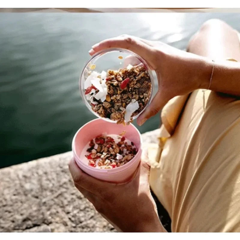 Creative Yogurt Cup Portable Lunch Cup Outdoors Travel Breakfast Cup Jar Yogurt Nut Keep Fresh Box