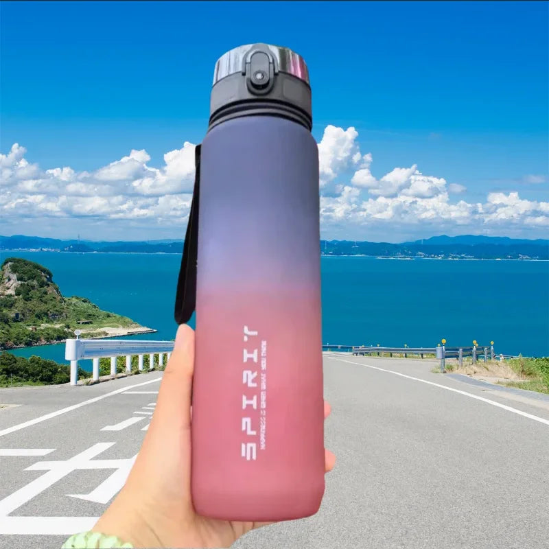 500 ml/650 ml/1000 ml Sportflasche mit großem Fassungsvermögen, motivierend, auslaufsicher, tragbar, wiederverwendbar, Plastikbecher, für Outdoor-Reisen, Fitnessstudio