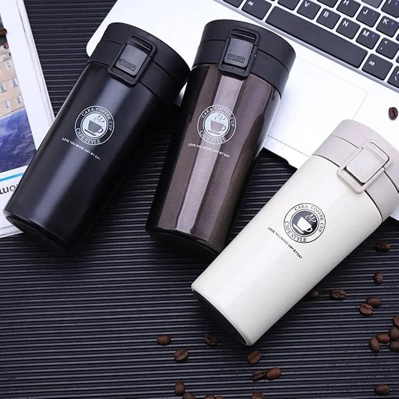 380/500ml Stainless Steel Thermos Coffee Cup Bounce Vacuum Cup Double Layer Tea Mug Drinking Cup Water Cup Office Business Cup