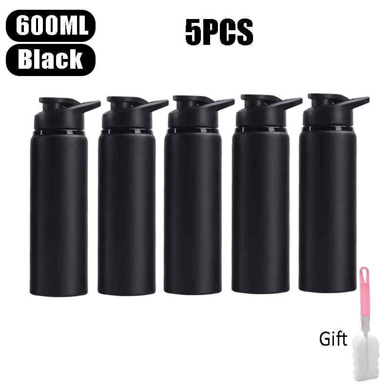 600ml Large Capacity Stainless Steel Sports Water Bottle for Outdoors Camping Cycling My Leak-proof Bike Travel Bottle