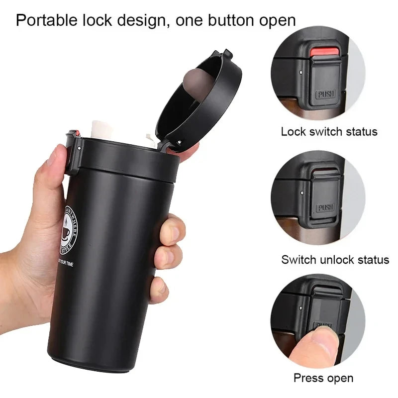 500ml Thermos Coffee Cup Vacuum Flasks Thermal Cup Double Layer Stainless Steel Vacuum Tea Mug Sports Water Bottle Drinkware