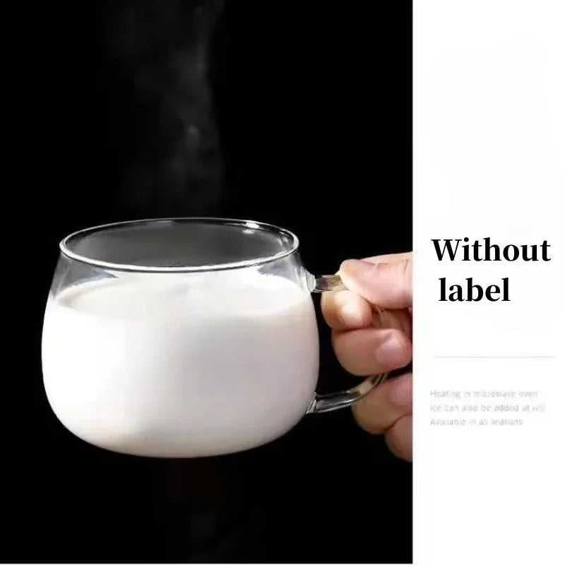 350ml Letter Printed Transparent Creative Glass Coffee Tea Mug Drinks Dessert Breakfast Milk Cup Glass Mugs Handle Drinkware Mug - Gabriel