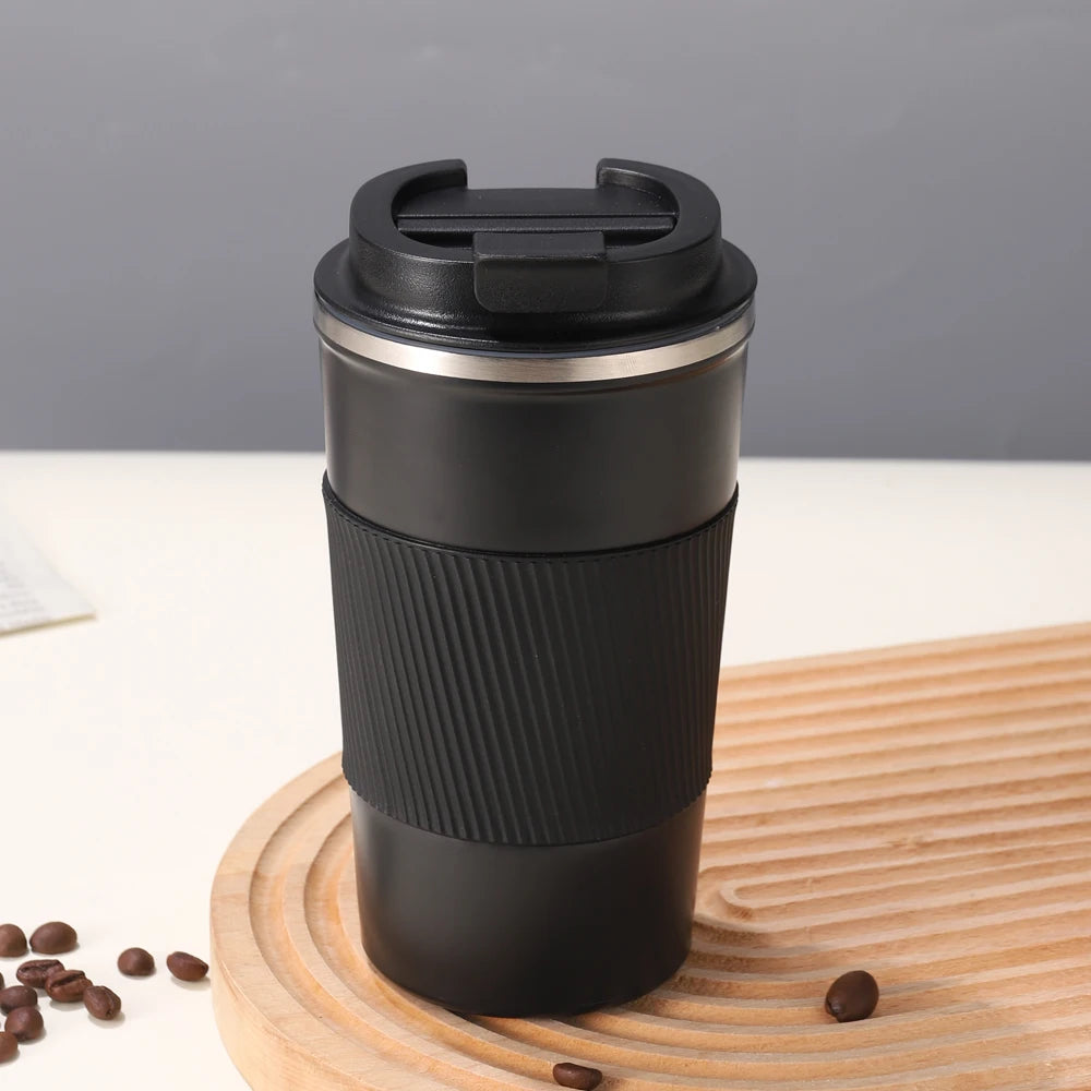 12OZ/17OZ Insulated Coffee Travel Mug Double Wall Stainless Steel Reusable Coffee Tumbler with Leakproof Lid  for Ho