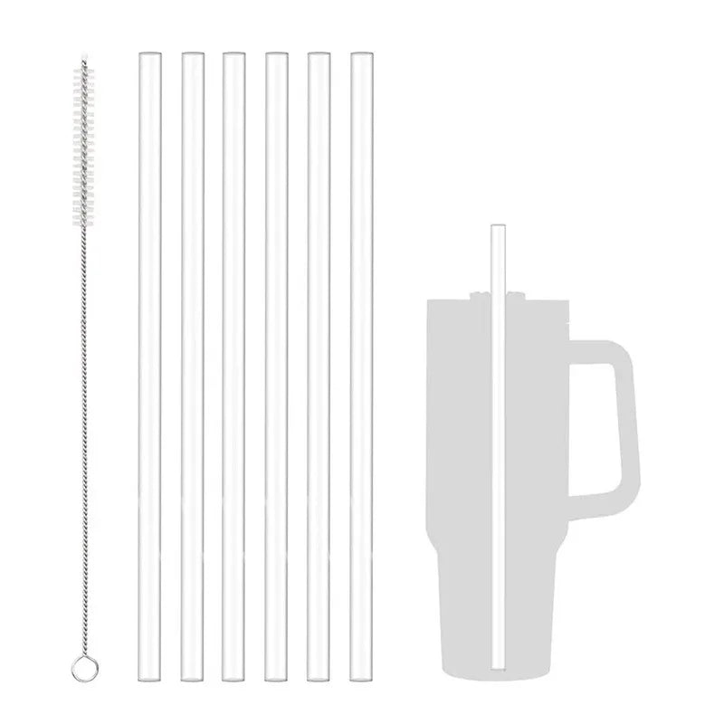 6pack Replacement Straws For Stanley Cup Adventure Quencher Travel Tumbler With Cleaning Brush Clear Reusable Straws - Gabriel