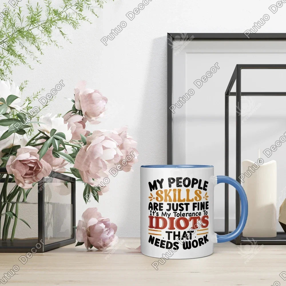 Putuo Decor 1pc Funny Sarcastic Quote Coffee Mug, Mug Cup for Home Office Living Room, Funny Gifts for Friend Family Colleague - Gabriel