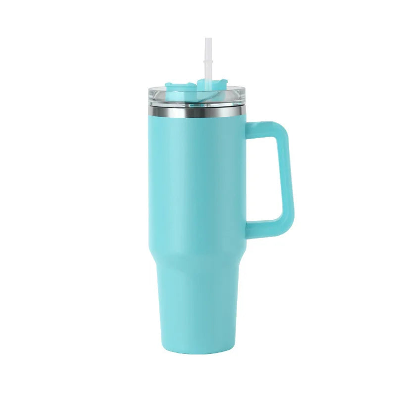 40oz Stainless Steel Insulated Water Bottle With Handle Drinking Cups Keeps Cold Tumbler With Lid Straw Mug for Summer Outdoor