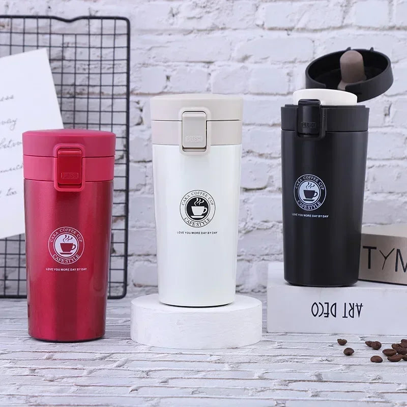 500 ml Thermobecher, doppelwandig, Edelstahl 304, Kaffeetasse, Vakuumflasche, Thermoskanne, Wasserflasche für Tee und Kaffee, auslaufsicherer Thermosbecher