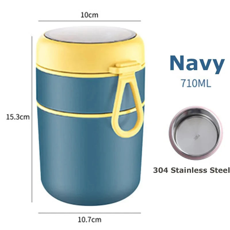 530ml/710ml Food Thermal Jar Insulated Soup Cup Thermos Containers Stainless Steel Lunch Box Thermo Keep Hot for School Children