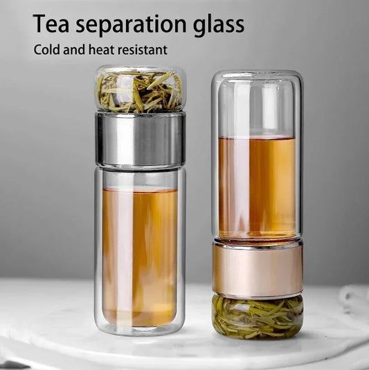 500ML Tea Water Bottle High Borosilicate Glass Double Layer Tea Water Cup Infuser Tumbler Drinkware Water Bottle With Tea Filter