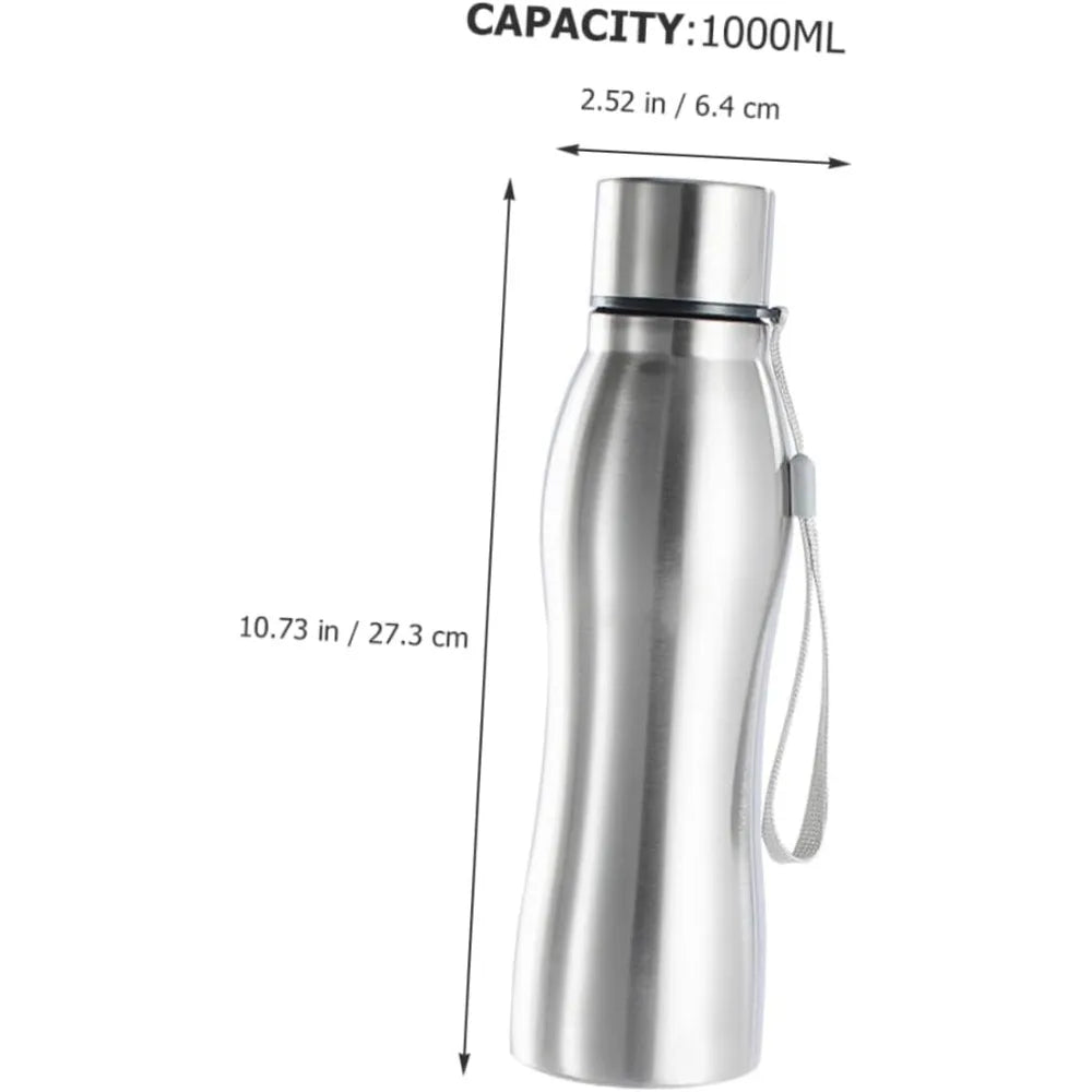 1000ml Stainless Steel Water Bottle Wide-Mouthed Metal Flask for Hiking, Camping and Sports Portable Water Bottle - Gabriel