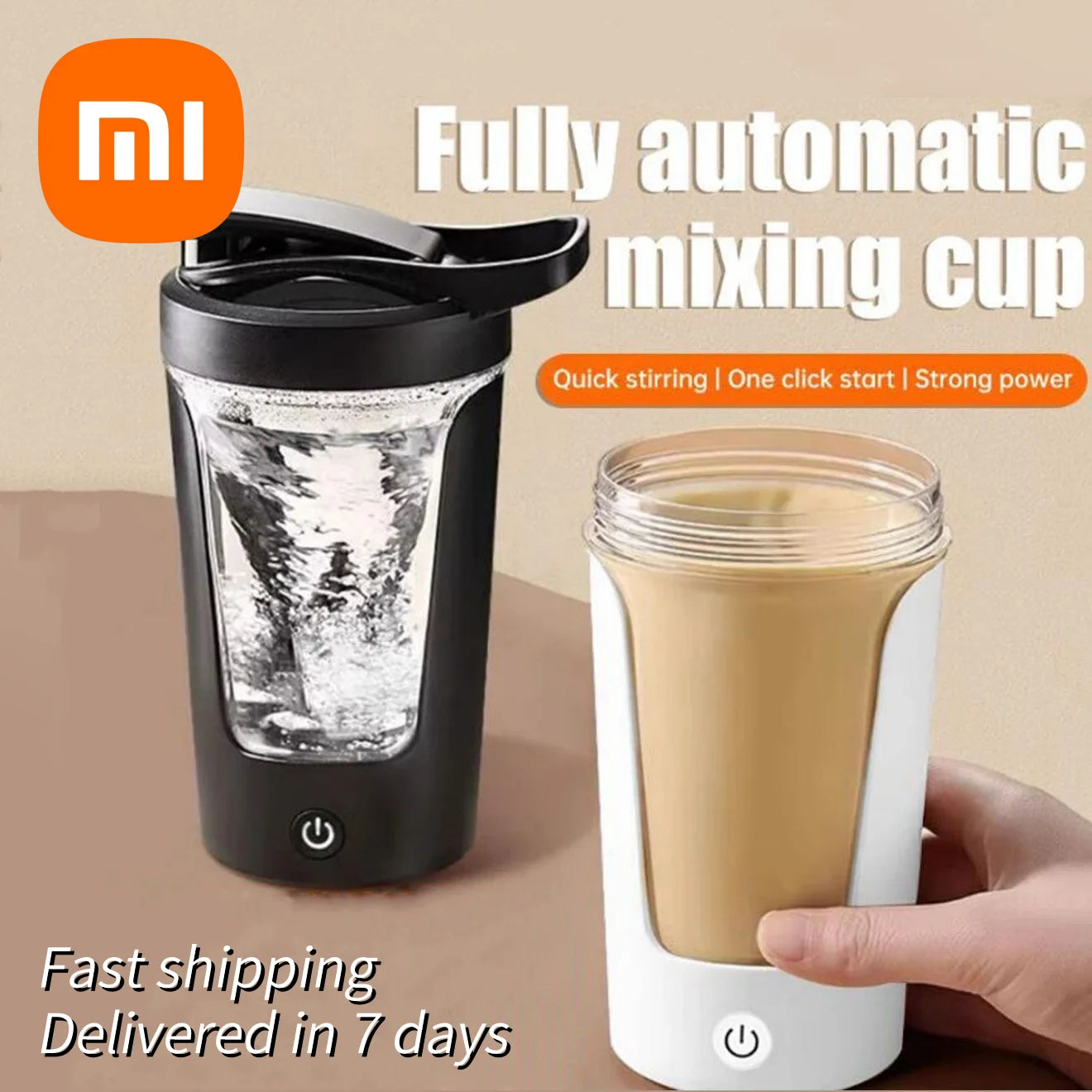 Xiaomi Shaker Cup USB-Lade-Shaker-Cup für Protein-Shaker, Mahlzeitenersatz-Shake, tragbarer Turnhallen-Wasserflaschen-Mischbecher, 450 ml