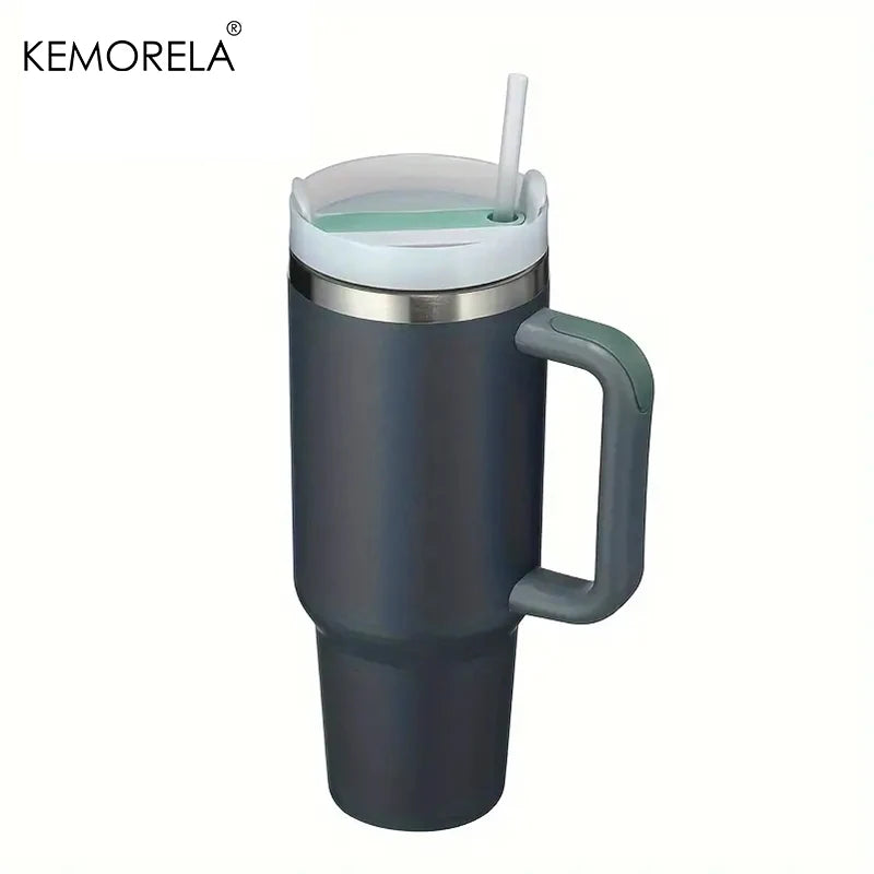 KEMORELA 30&40 oz Tumbler With Handle Lid Straw 887/1182ML Stainless Steel Water Bottle Vacuum Thermos Cup Travel Car Coffee Mug - Gabriel