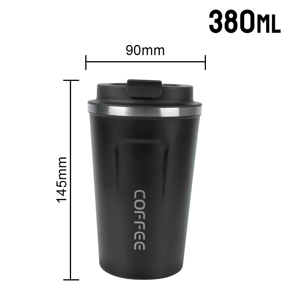 Thermo Cafe Doppelter Kaffeebecher aus Edelstahl für Tee, Wasser, Kaffee, 380/510 ml, auslaufsicher, Reise-Thermobecher, Auto-Thermosbecher