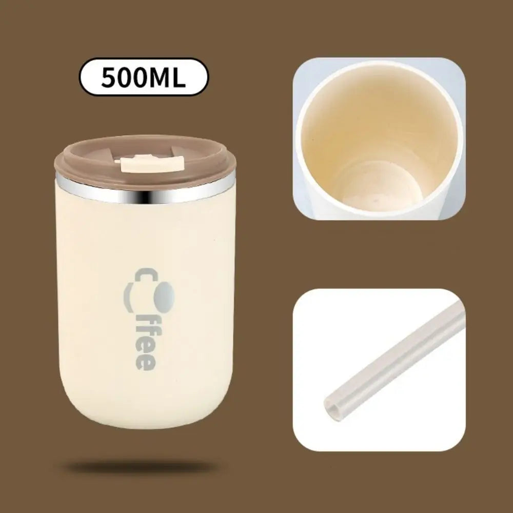 16.9oz Stainless Steel Thermos Cups Coffee Thermal Mug Leak-Proof Travel Car Vacuum Flask Insulated Cup Milk Tea Water Bottle