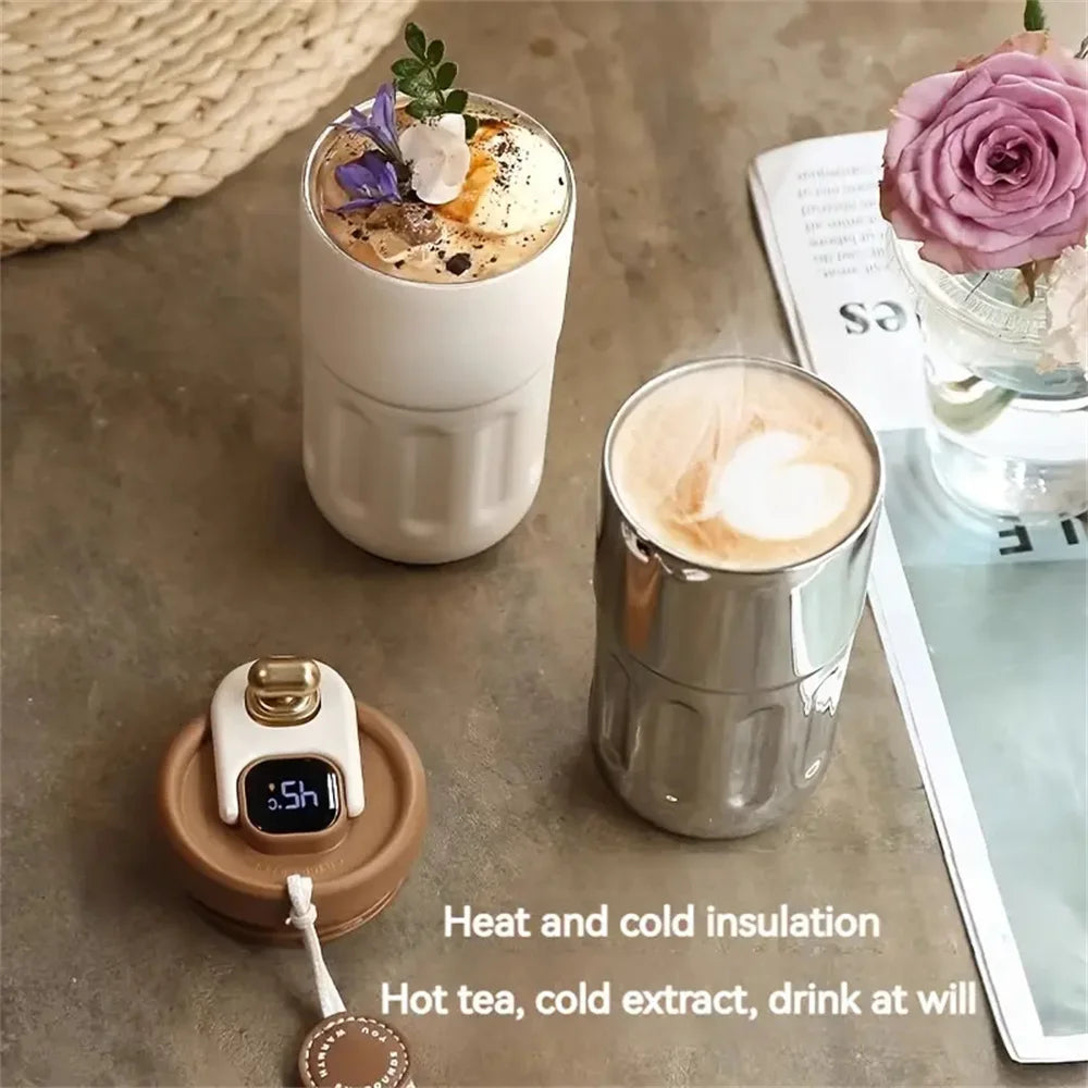 13.9oz Premium Insulated Travel Mug Temperature Display Vacuum Stainless Steel Coffee Cup Drinkware for Winter Christmas Gift