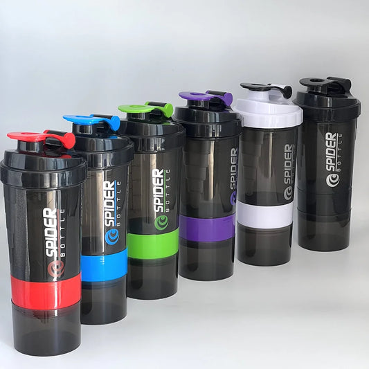 Protein-Shaker-Flasche, auslaufsichere Flasche für Proteinmischungen, 3-lagiger Twist-Off-Shaker-Becher, Sport-Shaker-Flasche für Proteinpulver