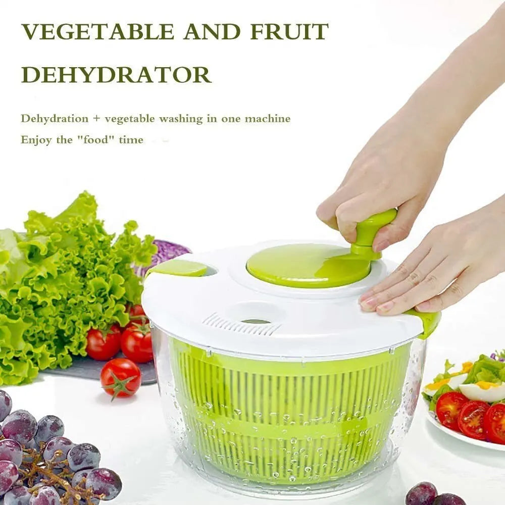 Multifunction Manual Salad Spinner Dryer Vegetable Fruit Food Dehydrator Quick Drying Kitchen Household Vegetable Dehydrator