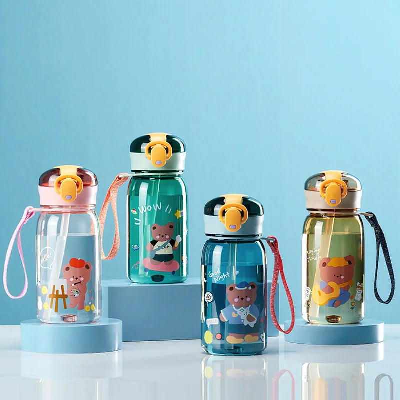 GIANXI Kids Water Sippy Cup With Straw Cartoon Leakproof Water Bottles Outdoor Portable Drink Bottle Children's Lovely Cup