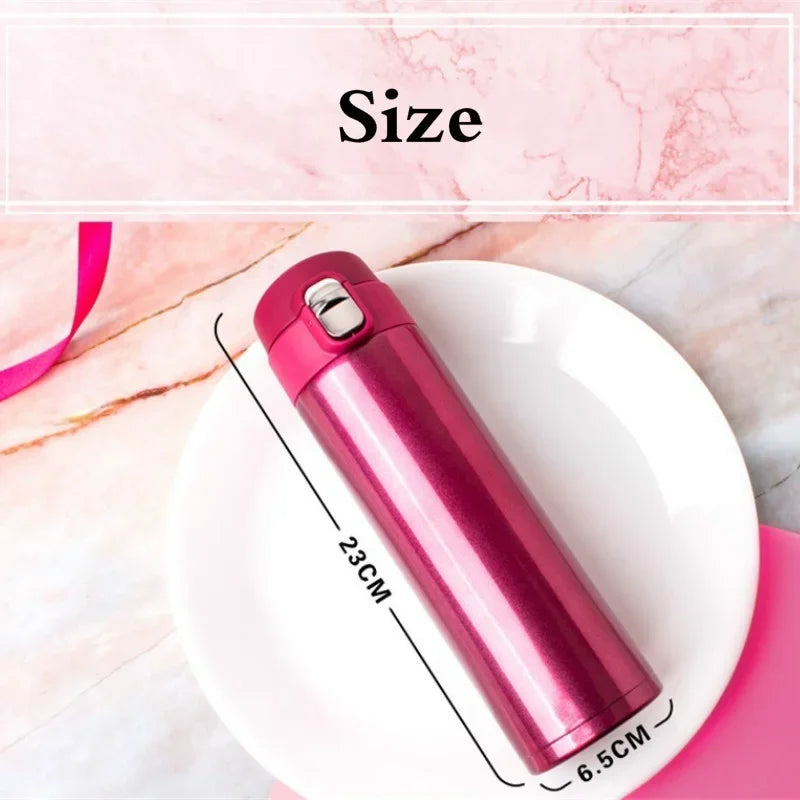 500ML Stainless Steel Bouncing Cover Vacuum Flask Thermos Cup Coffee Tea Milk Thermo Bottle Stainless Steel Coffee Mug Thermos - Gabriel