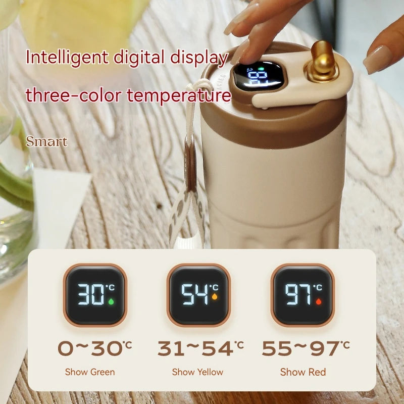 450ML Stainless Steel Thermo Water Bottle LED Temperature Display Coffee Cup Keep Cold and Heat Thermal Mug Travel Vacuum Flask