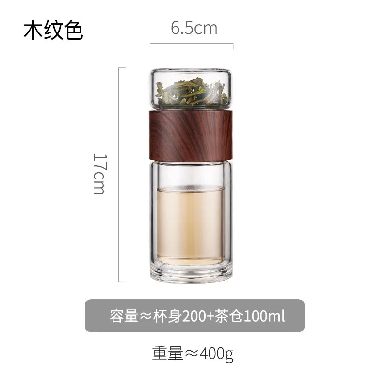 High Quality Double Glass Water Bottle With Case Tea Drink Bottle Infuser Tumbler Drinkware Waterbottle Eco-Friendly