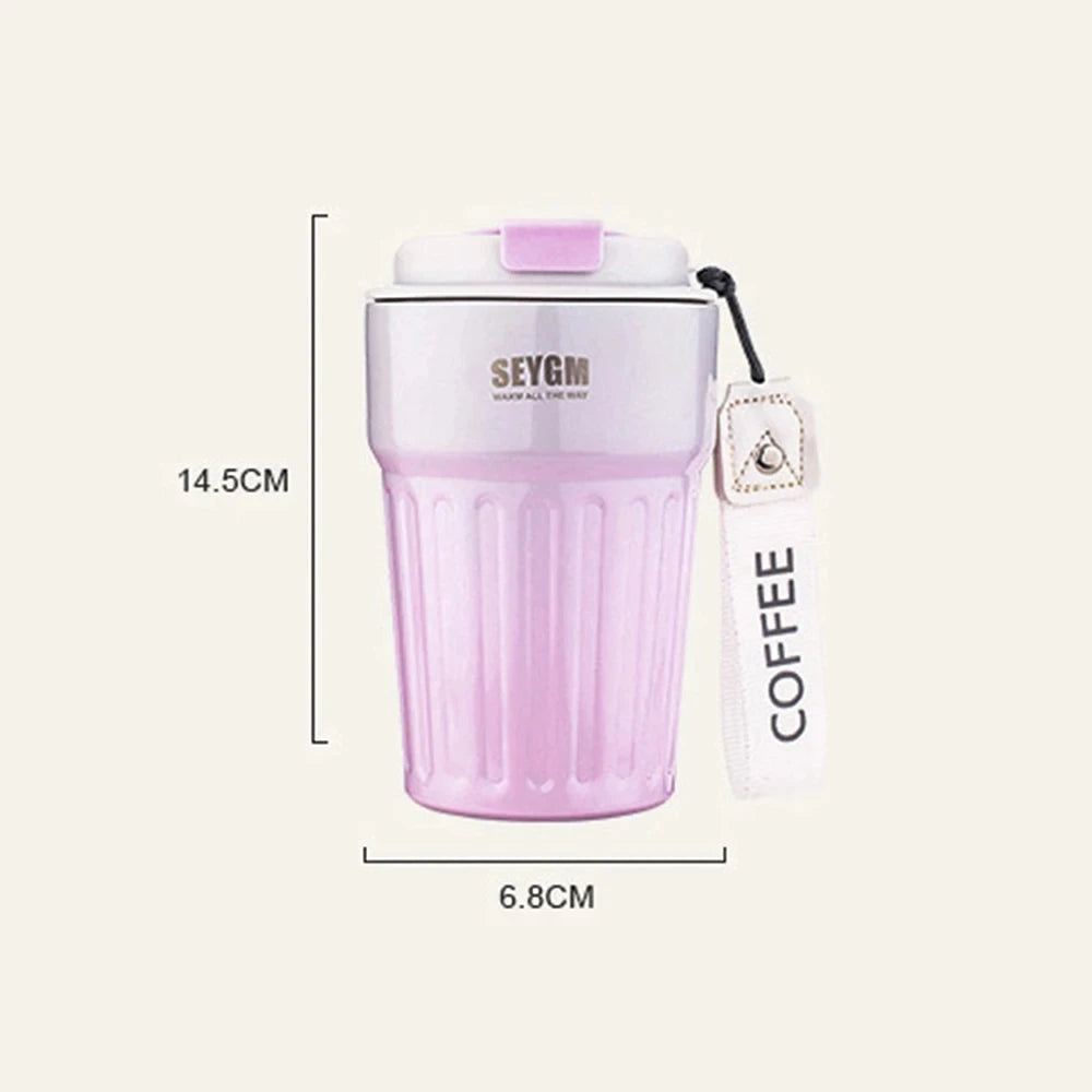 400ML Stainless Steel Leakproof Vacuum Flasks Coffee Thermos Bottle Thermal Mug Coffee Cup Outdoor Portable Drink Travel Mug