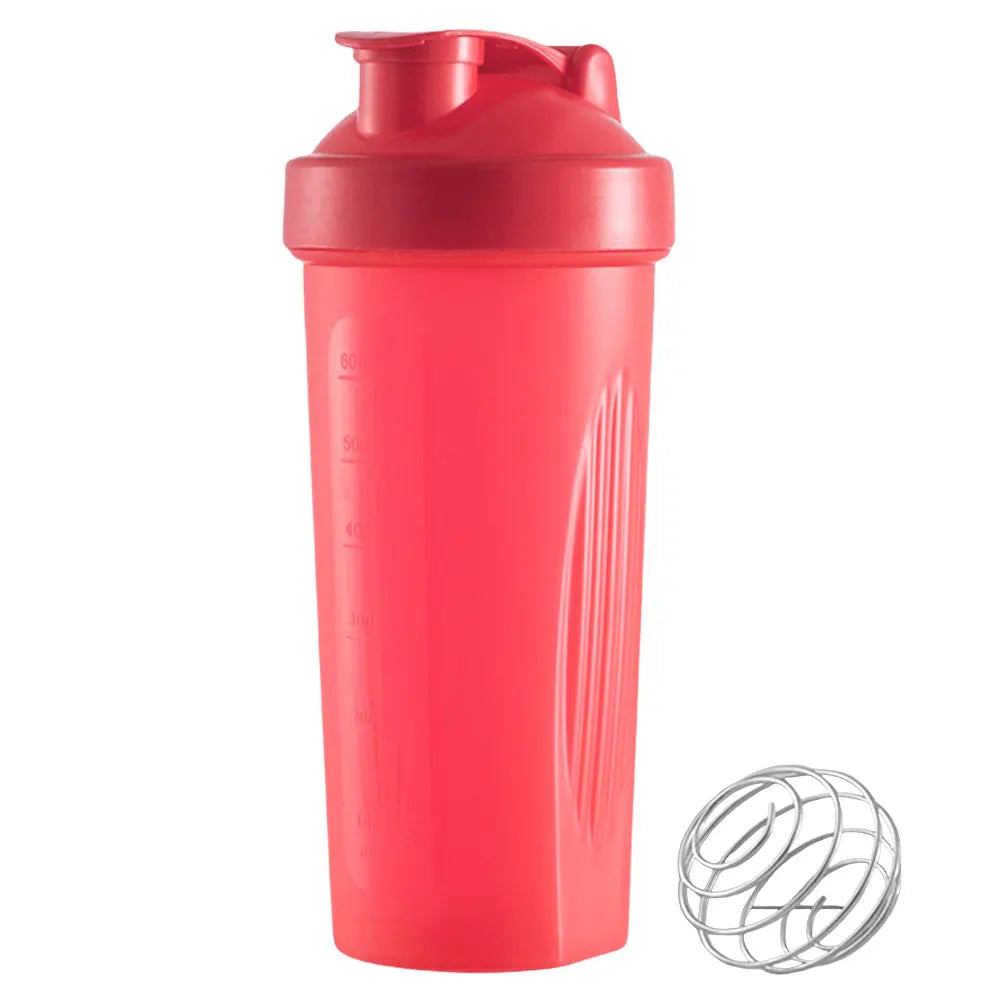 Tragbare Proteinpulver-Shaker-Flasche, 600 ml, auslaufsichere Wasserflasche für Fitnessstudio, Fitnesstraining, Sport-Mixbecher mit Skala