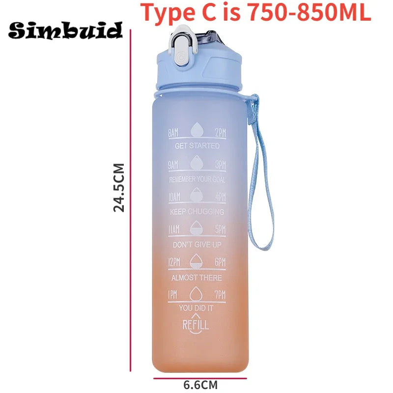 600ML Sports Water Bottle with Time Marker Leak-proof Cup Motivational Portable Water bottle for Outdoor Sport Fitness