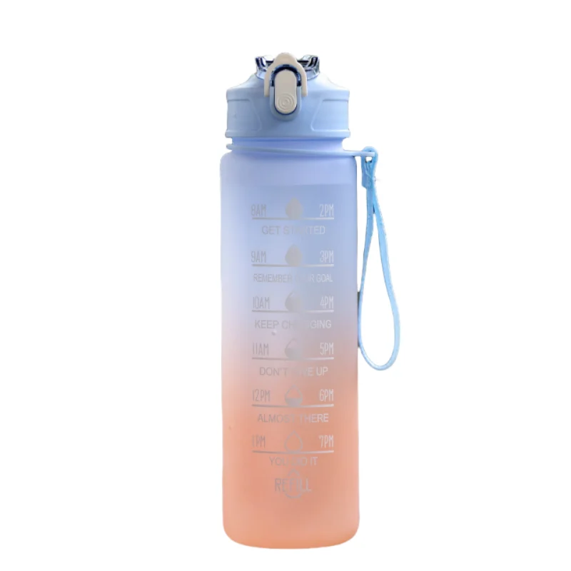 Sports Water Bottle with Time-Tracking Straw Leak Proof Locking Flip Cover for Easy Carry Ideal for Outdoor Adventures