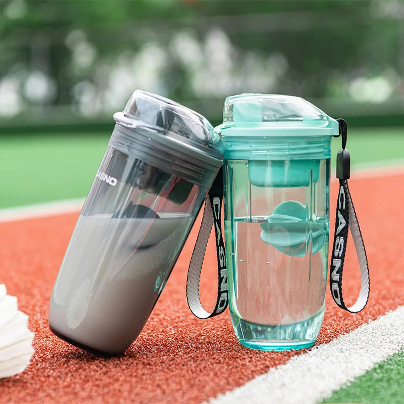 Shaker Cup Sports Fitness Water Cup With Stirring Ball Outdoor Milkshake Cup Stir Protein Powder Substitute Meal Water Bottle