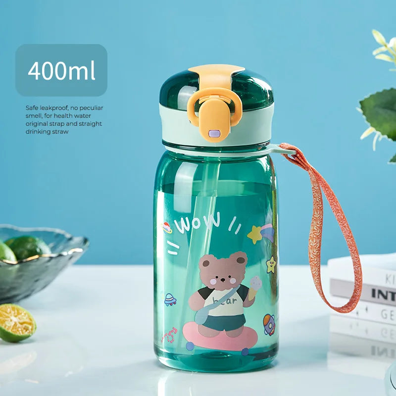 GIANXI Kids Water Sippy Cup With Straw Cartoon Leakproof Water Bottles Outdoor Portable Drink Bottle Children's Lovely Cup