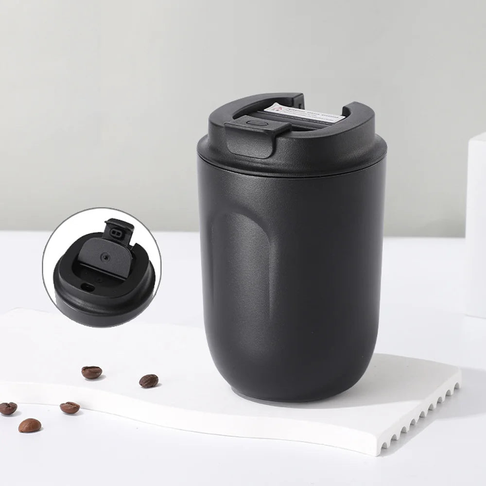 Kaffeebecher mit Deckel, Thermo-Mini-Thermosflasche, Edelstahl-Vakuumflaschen, isolierte Becher, auslaufsicheres Trinkgeschirr