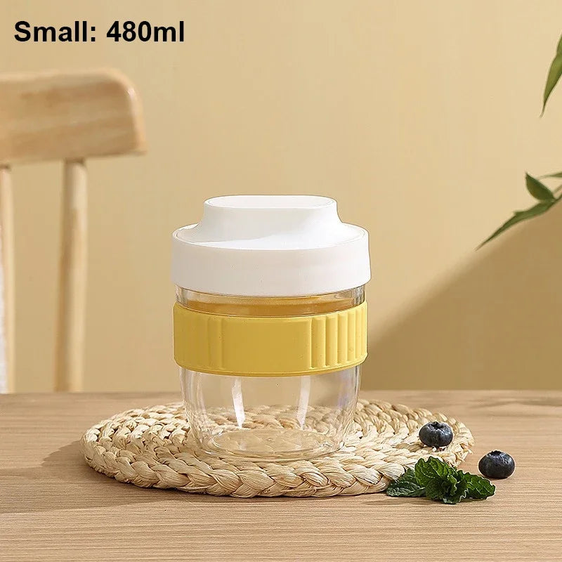 480/570ml Breakfast Cup Portable Oatmeal Cereal Nut Yogurt Salad Cup With Spoon Picnic Lunch Box Students Food Storage Container - Gabriel